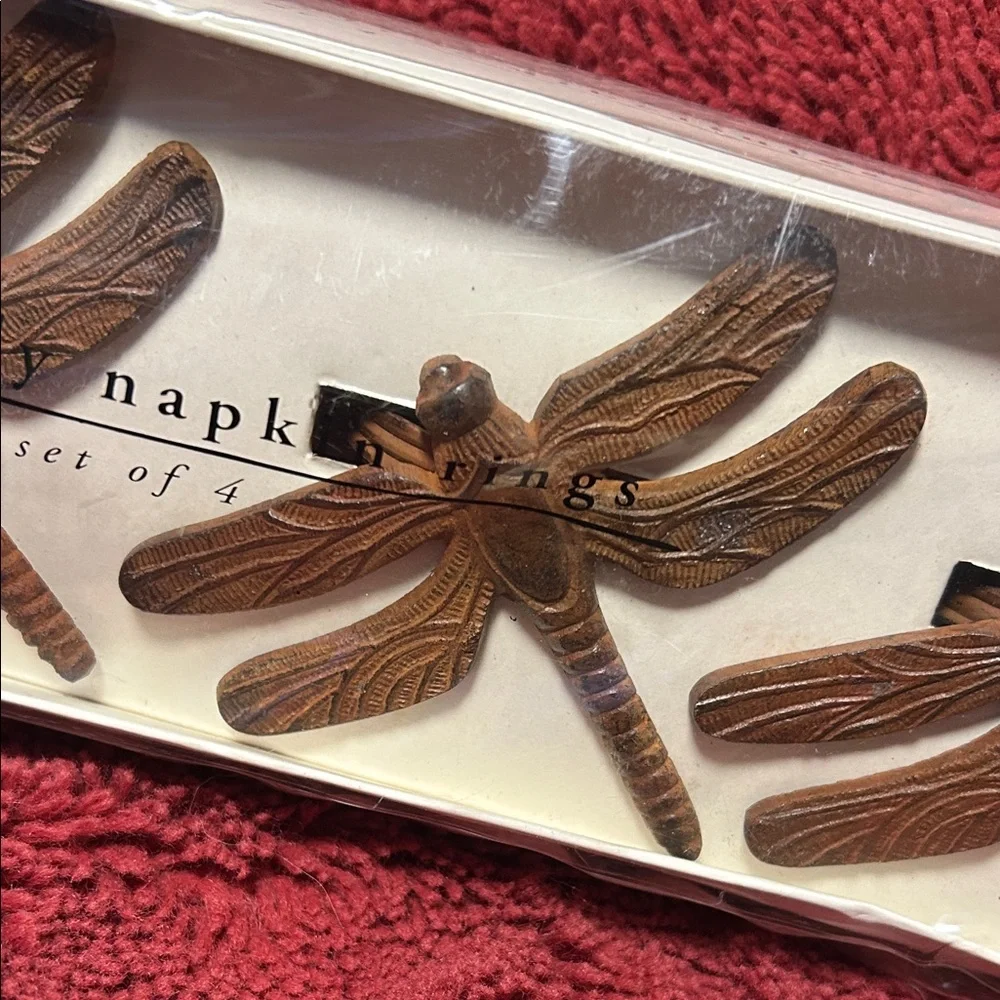 Pier 1 Imports Dragonfly Napkin Rings - New, in box